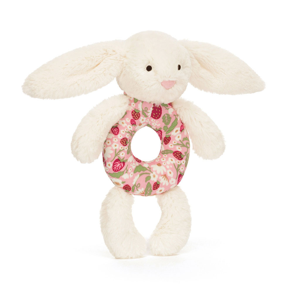 Blossom Cream Bunny 'Berry' Ring Rattle